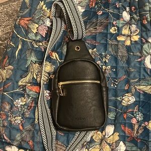 TELENA Cross Chest Bag w/ Gold & Tribal Accents